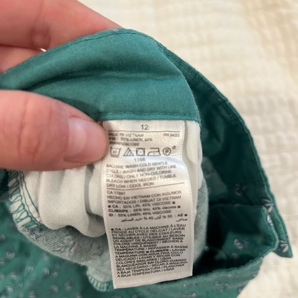 GUC Old Navy Teal patterned Linen Shorts - sz 12 - Picture 4 of 5